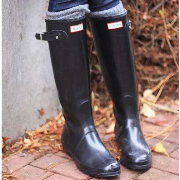 Hunter Tall Gloss Rain Boots Size 8 M - Picture 4 of 13
